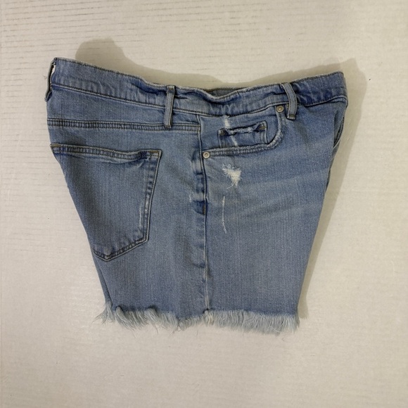 LOFT Light Blue Distressed Jean Shorts - Picture 3 of 12